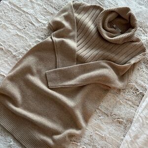 Madewell Tan Turtleneck Sweater Dress